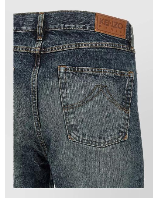 KENZO Blue Denim Straight-Leg Jeans for men