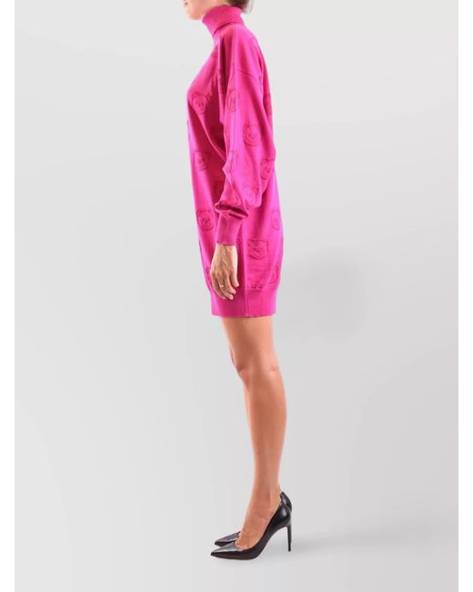 Moschino Pink Wool Mini Dress