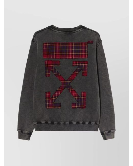 Off-White c/o Virgil Abloh Black Checked Cotton Regular-Fit Sweatshirt
