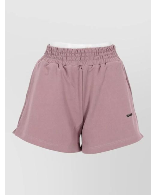 Barrow Pink Relaxed Lounge Shorts High Waist Design