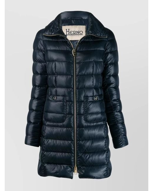Herno Blue Maria Quilted Down Jacket