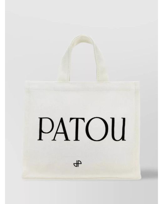 Patou White Logo-Print Tote Bag