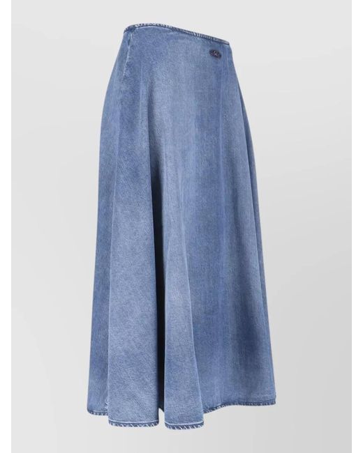 DIESEL Blue Midi A-Line Skirt