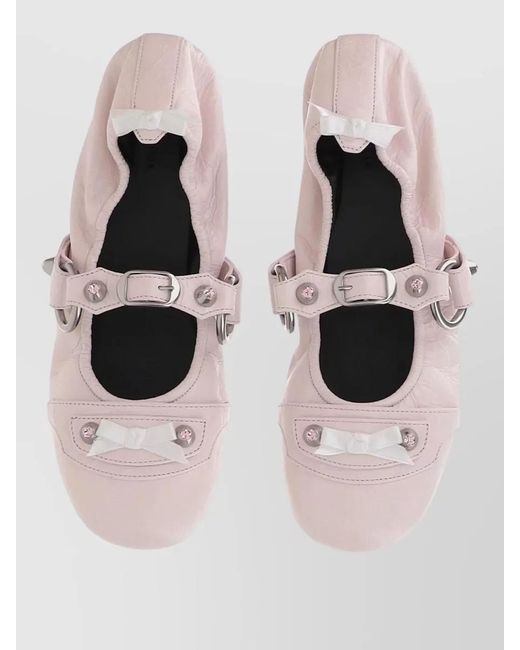 Balenciaga Multicolor City Ballerina Shoes Bow Studs Rings