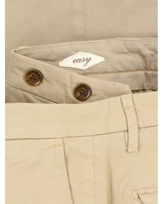 Briglia 1949 Natural Straight Leg Pants Belt Loops Pleated Front for men