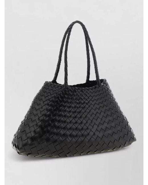 Dragon Diffusion Black Santa Croce Big Leather Tote Bag