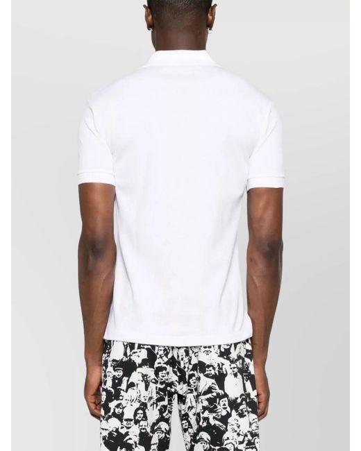 COMME DES GARÇONS PLAY White Piqué Cotton Short-Sleeve Polo Shirt