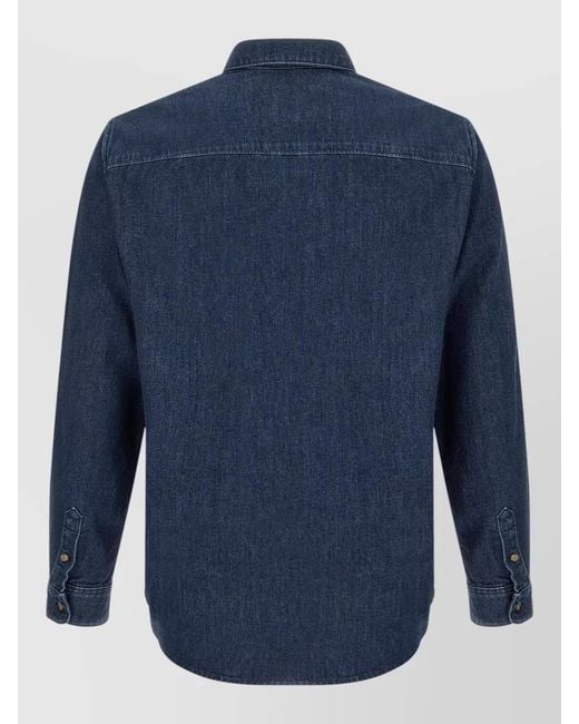 A.P.C. Blue Greg Denim Shirt Button Down Collar for men