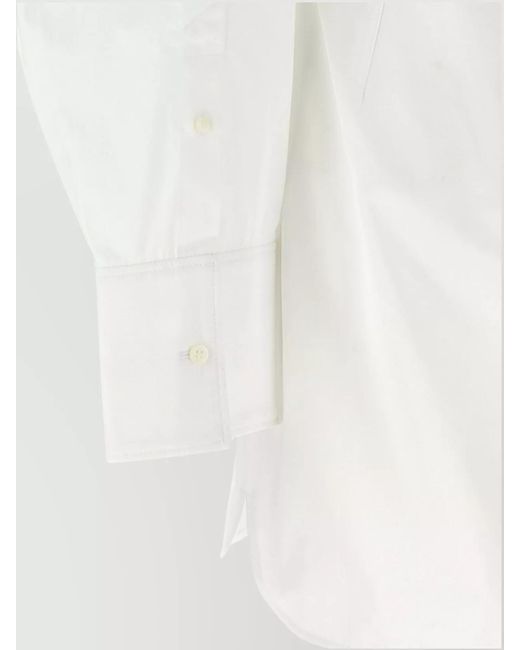 Jacquemus White Cotton Off-Shoulder Mini Shirt Dress