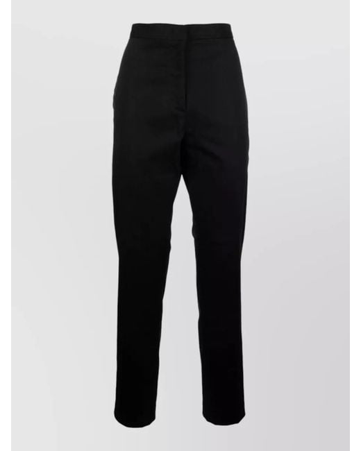 Fabiana Filippi Black Tailored Pants Featuring Back Pockets Belt Loops