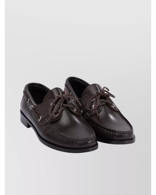 Aeyde Black Leather Lace-Up Loafers