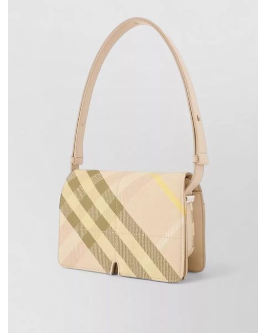 Burberry Natural Snip Shoulder Bag Synthetic Checkered Pattern