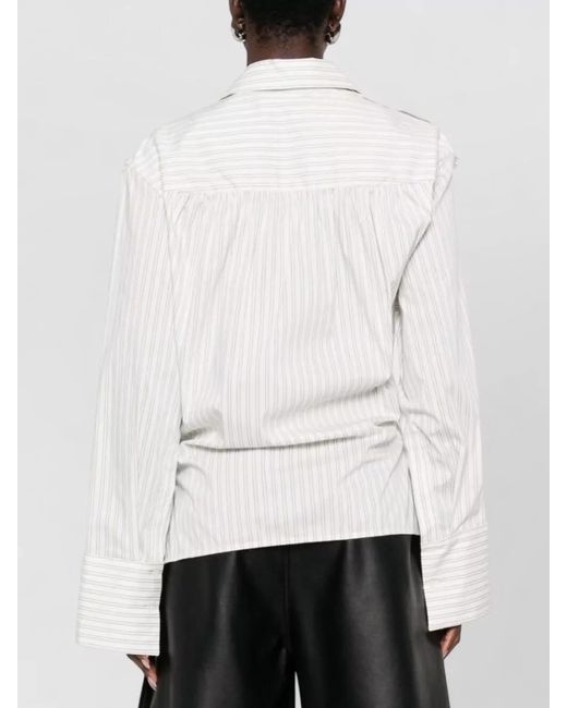 IRO White Striped Cotton Wrap Shirt
