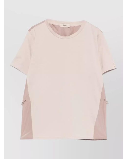Herno Pink Cotton Drawstring T-Shirt