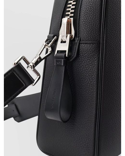 Tom Ford Black Leather Business Briefcase Bag Top Handles for men