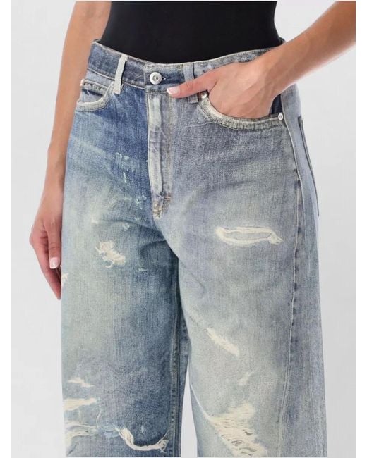 Our Legacy Blue High Waist Wide Leg Denim Trousers