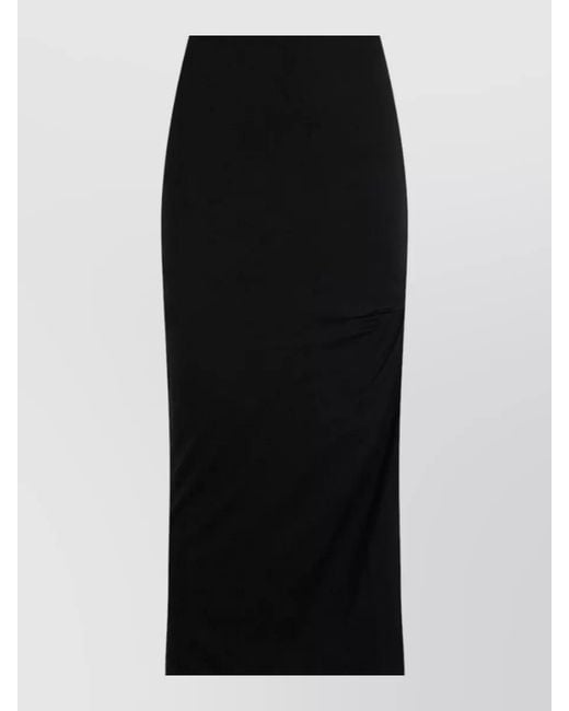 Totême Black High Waist Slim Fit Midi Skirt