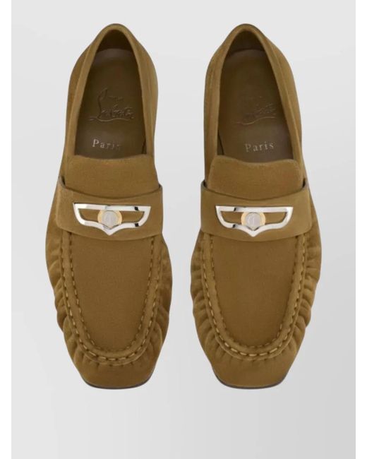 Christian Louboutin Green Suede Loafers