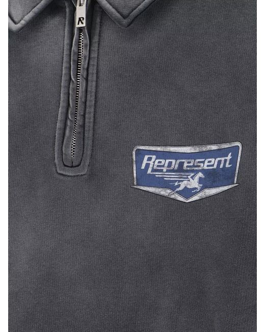 Represent Gray Cotton Sweatshirt Logo Front And Back Print for men