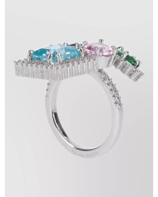 Maison Margiela Blue Bijoux Ring Gemstones Prong Setting Band