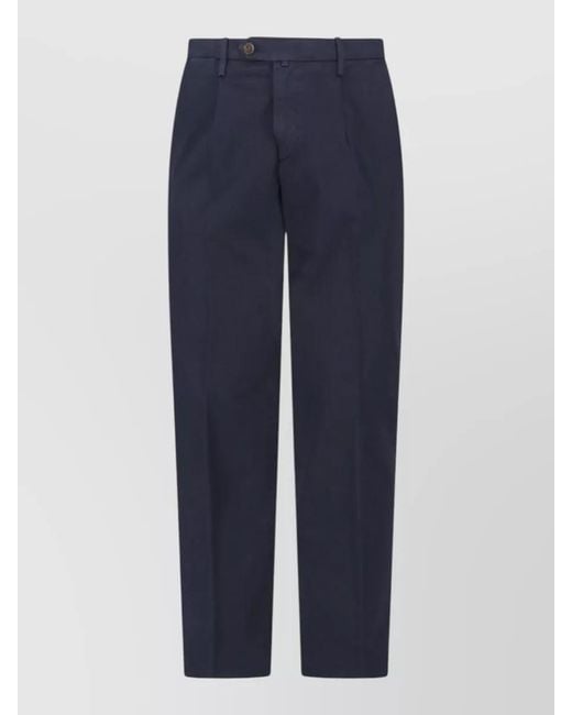Briglia 1949 Blue Tailored Pants Straight Leg Belt Loops for men