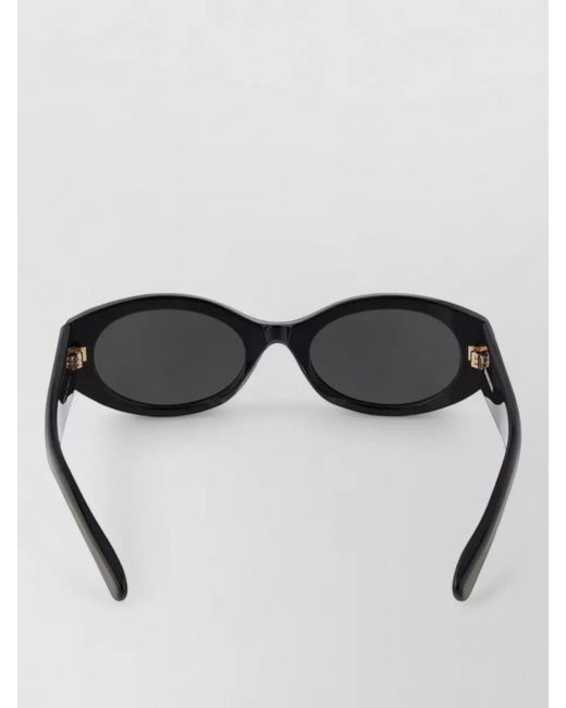 Balenciaga Black Oval Sunglasses Silk Nylon Blend Frame