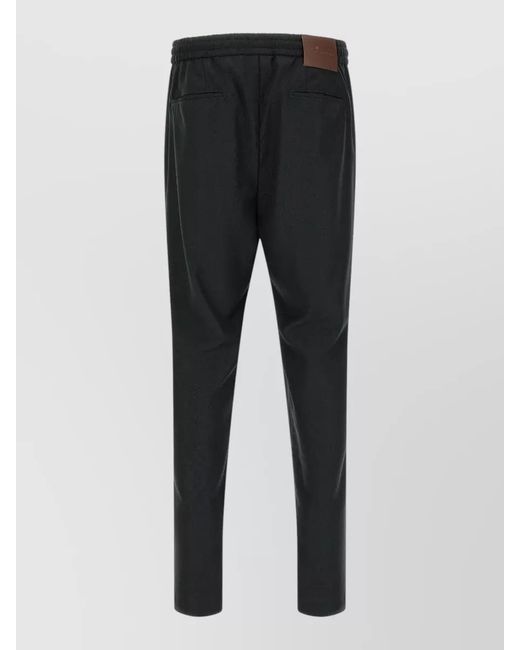Kiton Black Button Shorts Tailored Cut Back Pockets for men