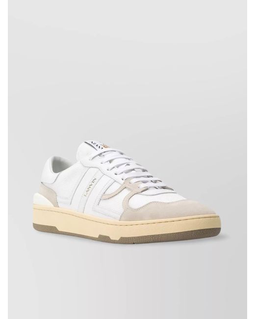 Lanvin White Leather Low-Top Sneakers for men