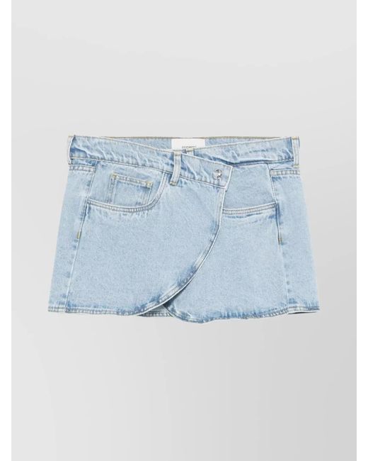 Coperni Blue Denim Asymmetric Mini Skirt