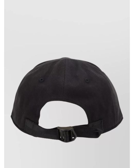 C P Company Black Cotton Gabardine Cap Curved Brim Design for men