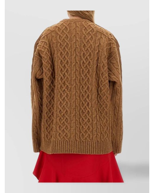 Moschino Brown Oversized Virgin Wool Jumper