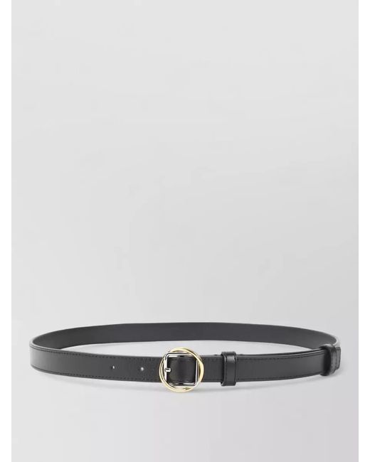 Jacquemus Gray Salon Leather Belt Slim Adjustable Design
