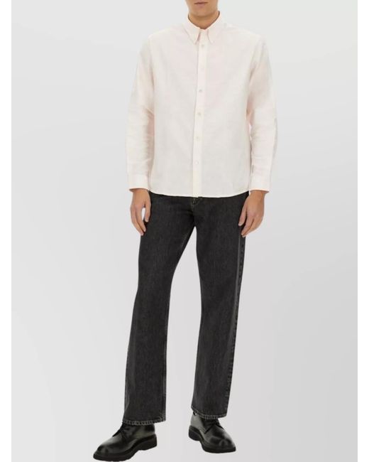 A.P.C. White Cotton Regular-Fit Shirt Greg for men