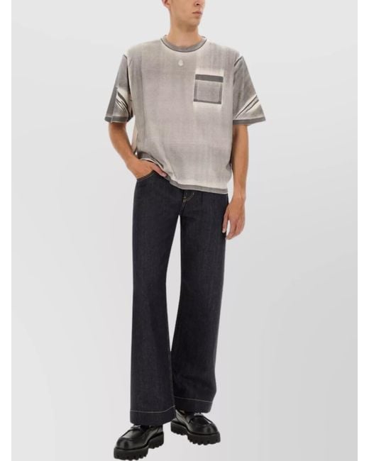 McQueen Gray Cropped Cotton T-Shirt for men
