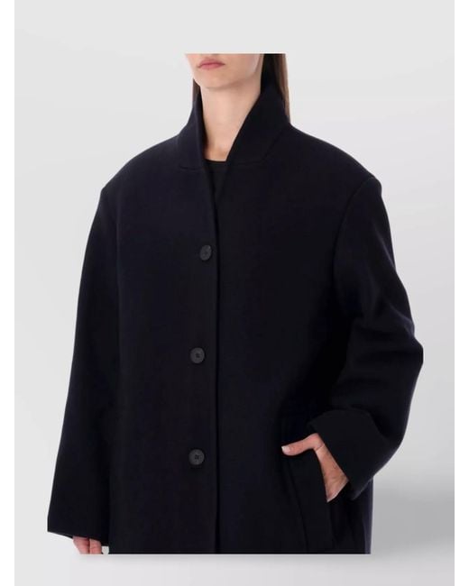 Studio Nicholson Blue Cashmere Wool Tailored Coat