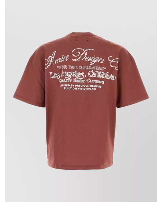 Amiri Red Cotton Oversized T-Shirt for men