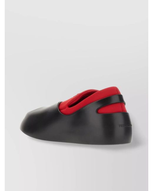 Ferragamo Red Neoprene And Rubber Low-Top Slip-On Sneakers for men