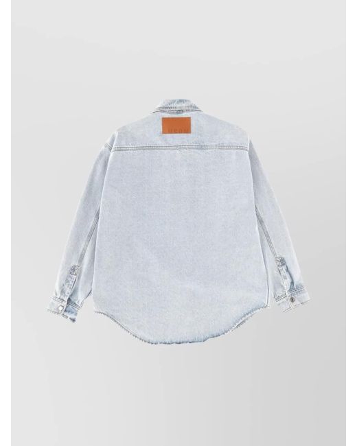 MSGM Blue Regular-Fit Cotton Shirt for men