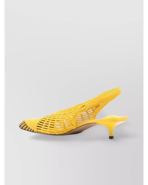 Jacquemus Yellow Leather Slingback Pumps