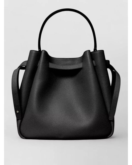 Tory Burch Black Romy Leather Bucket Bag