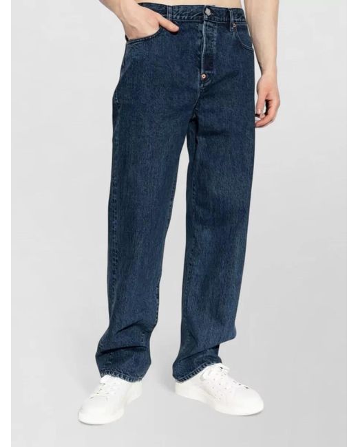 KENZO Blue Denim Straight Leg Jeans Belt Loops for men
