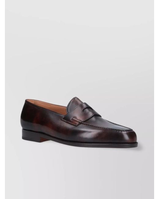 John Lobb Brown Leather Loafers for men