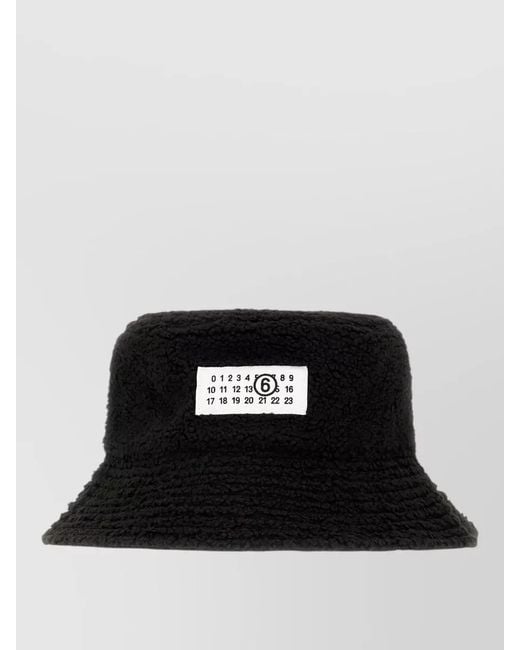 MM6 by Maison Margiela Black Textured Fabric Structured Polyester Hat for men