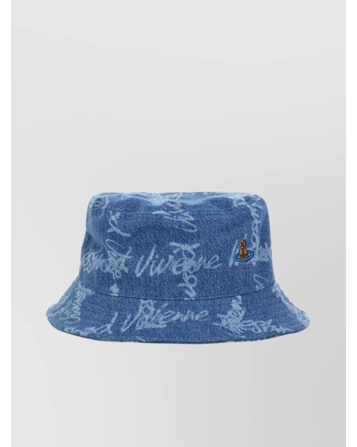 Vivienne Westwood Blue Cotton Logo Bucket Hat