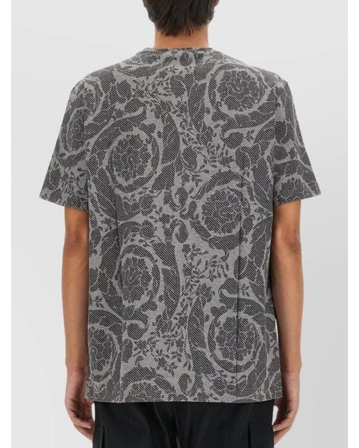 Versace Gray Cotton Regular-Fit T-Shirt for men