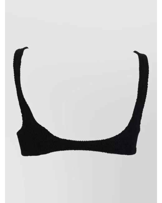 Mc2 Saint Barth Black Crinkle Bikini Top