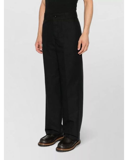 Prada Black Tailored Pants Back Pockets Pleated Design for men