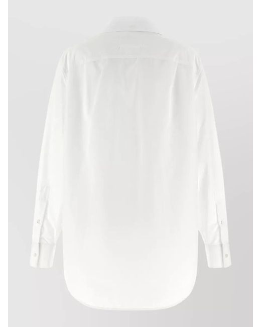 Maison Margiela White Cotton Poplin Long-Sleeve Shirt