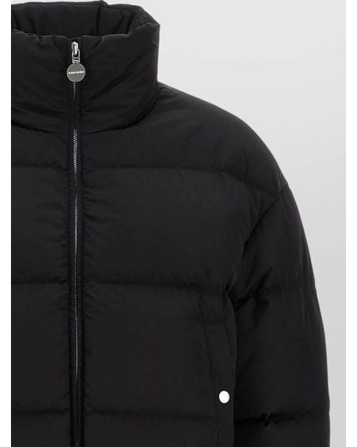 Ienki Ienki Black Hooded Down Jacket High Collar Quilting