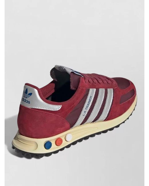 Adidas Originals Red Sneakers Contrast Sole Suede Overlays Outsole for men